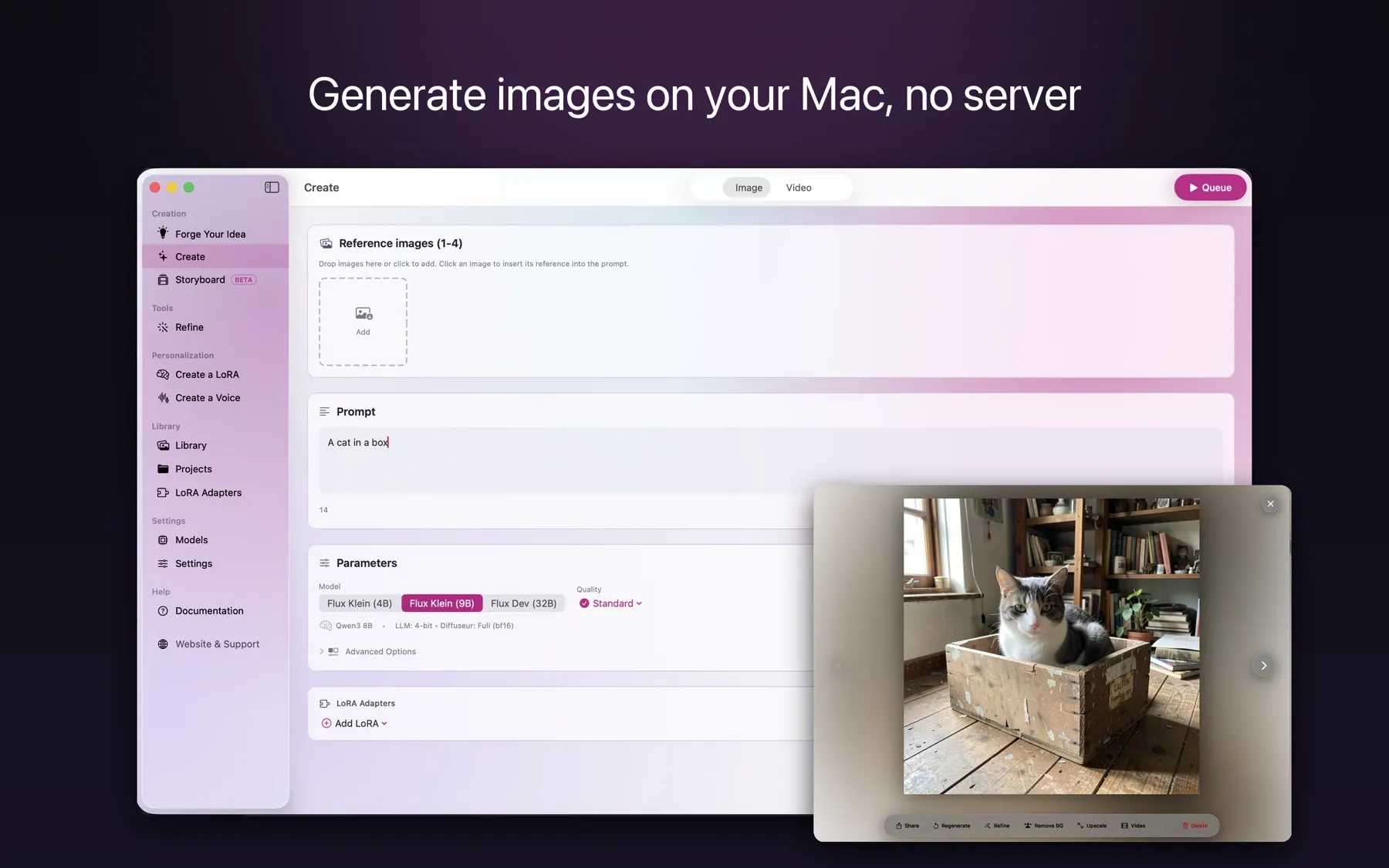 Generate images on your Mac, no server