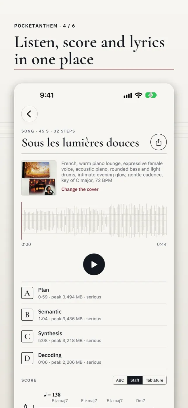 Listen, score and lyrics in one place