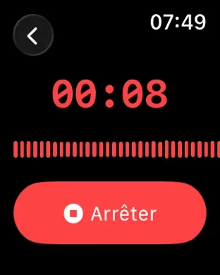 Lancer un enregistrement depuis l’Apple Watch