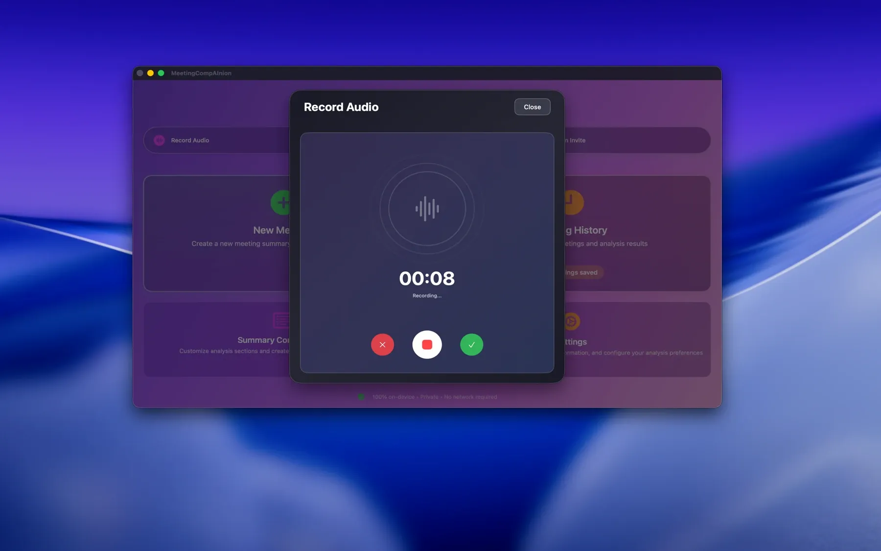 L’app sur Mac : historique des réunions et compte rendu